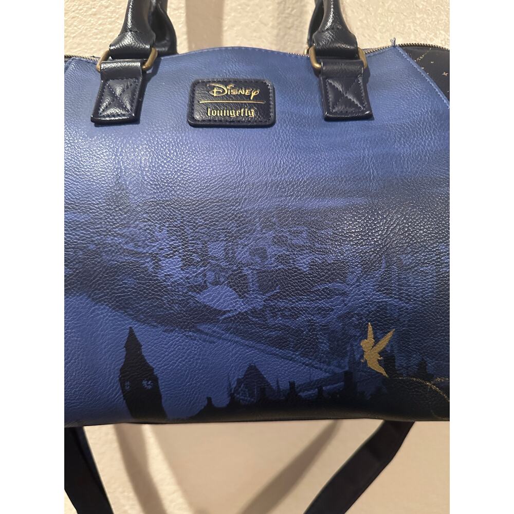 NWOT Loungefly Disney Peter Pan On to Neverland Night Sky Satchel Bag Purse Hook - Picture 7 of 10